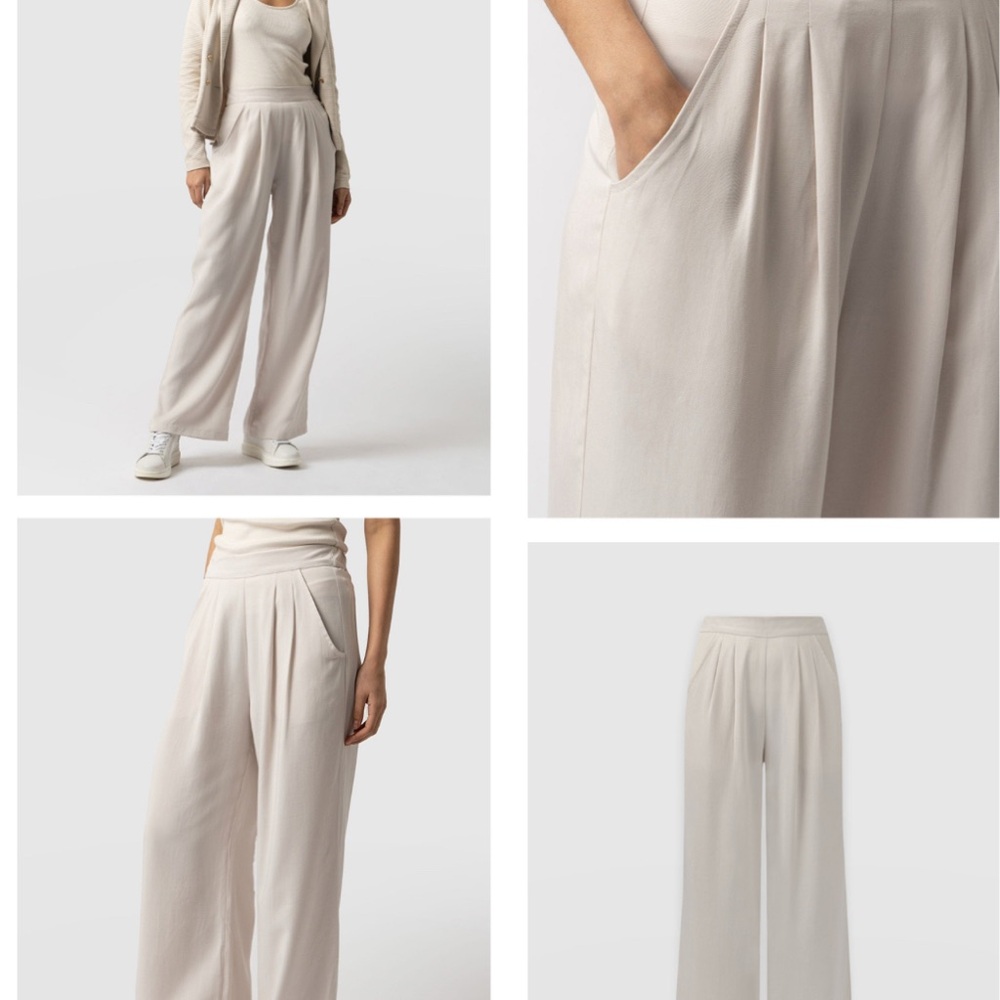 Saint + Sofia Cream Women's Wide-Leg Sloane Pants
